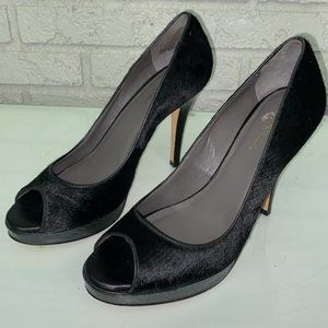 Cole Haan Black Leather Stephanie” Calf Hair Stiletto Size 9 B